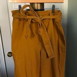 Mustard high waisted paints with tie